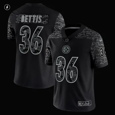 Men's Pittsburgh Steelers Jerome Bettis Black Retired Player RFLCTV Limited Jersey 02
