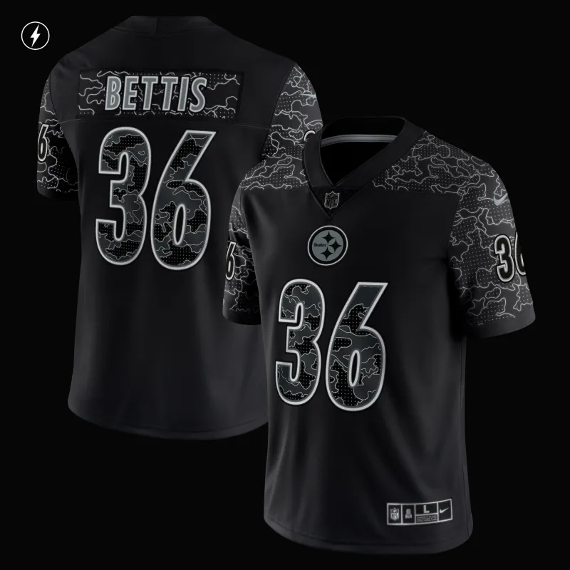 Men's Pittsburgh Steelers Jerome Bettis Black Retired Player RFLCTV Limited Jersey