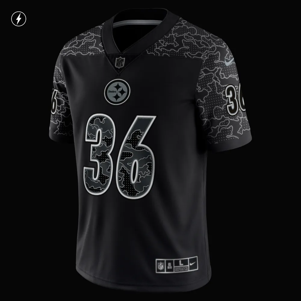 Men's Pittsburgh Steelers Jerome Bettis Black Retired Player RFLCTV Limited Jersey