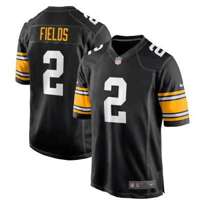Men's Pittsburgh Steelers Justin Fields Black Alternate Game Jersey 01