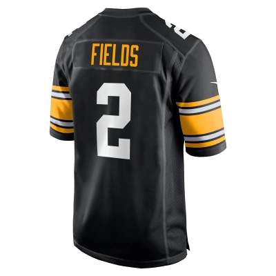 Men's Pittsburgh Steelers Justin Fields Black Alternate Game Jersey 02