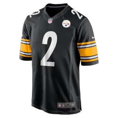 Men's Pittsburgh Steelers Justin Fields Black Game Player Jersey 02