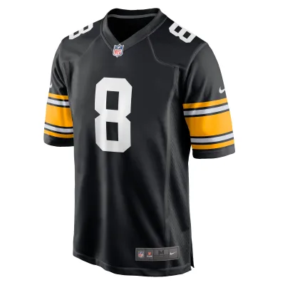 Men's Pittsburgh Steelers Kenny Pickett Black Player Alternate Game Jersey 02