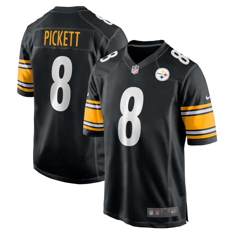 Men's Pittsburgh Steelers Kenny Pickett Black Player Game Jersey