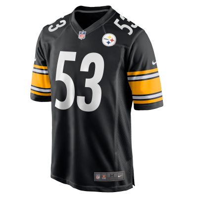 Men's Pittsburgh Steelers Kyron Johnson  Black Game Jersey 02