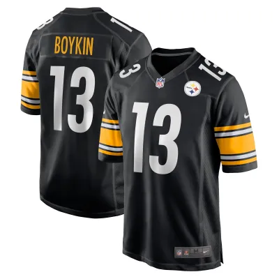 Men's Pittsburgh Steelers Miles Boykin Black Game Player Jersey 01