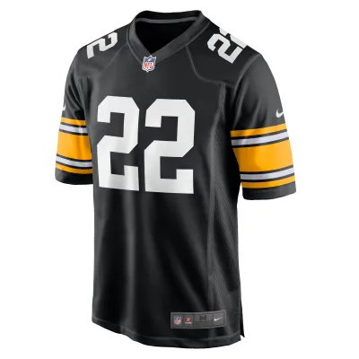 Men's Pittsburgh Steelers Najee Harris Black Game Player Jersey 02
