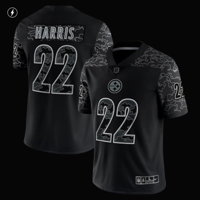 Men's Pittsburgh Steelers Najee Harris Black RFLCTV Limited Jersey 02