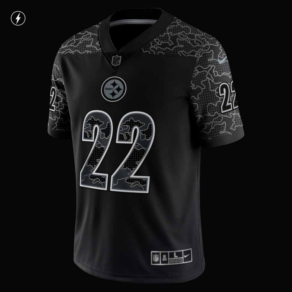 Men's Pittsburgh Steelers Najee Harris Black RFLCTV Limited Jersey