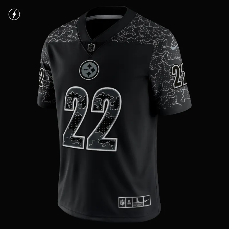 Men's Pittsburgh Steelers Najee Harris Black RFLCTV Limited Jersey