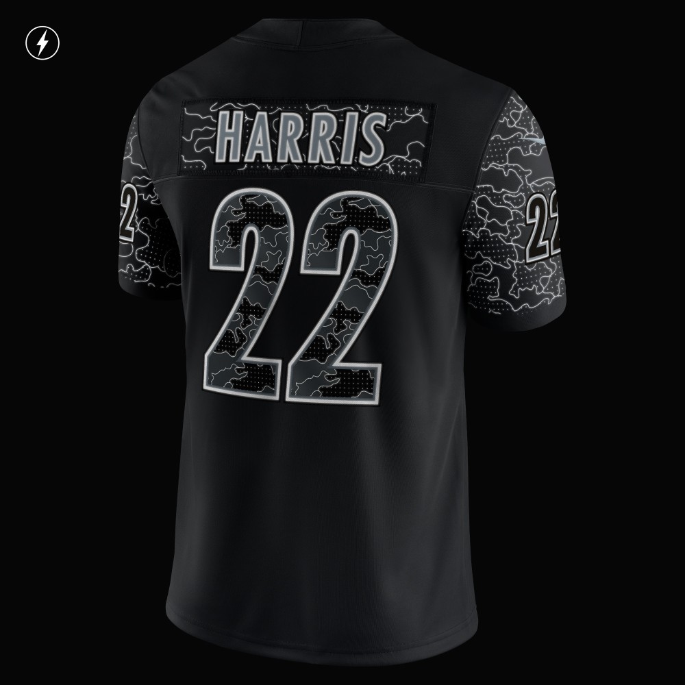 Men's Pittsburgh Steelers Najee Harris Black RFLCTV Limited Jersey