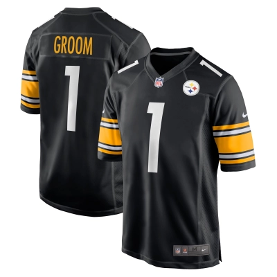 Men's Pittsburgh Steelers Number 1 Groom Black Game Jersey 01