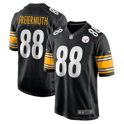 Men's Pittsburgh Steelers Pat Freiermuth Black Game Jersey 01