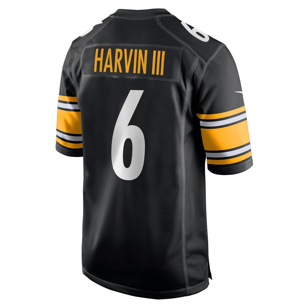 Men's Pittsburgh Steelers Pressley Harvin III Black Game Jersey