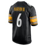 Men's Pittsburgh Steelers Pressley Harvin III Black Game Jersey