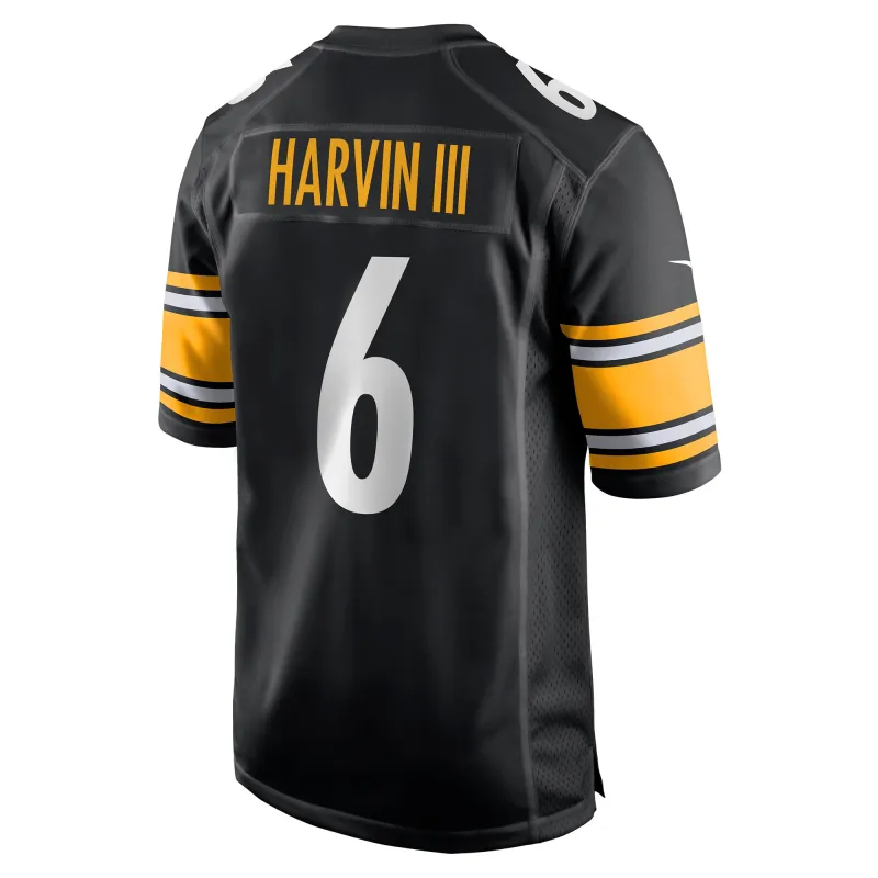 Men's Pittsburgh Steelers Pressley Harvin III Black Game Jersey