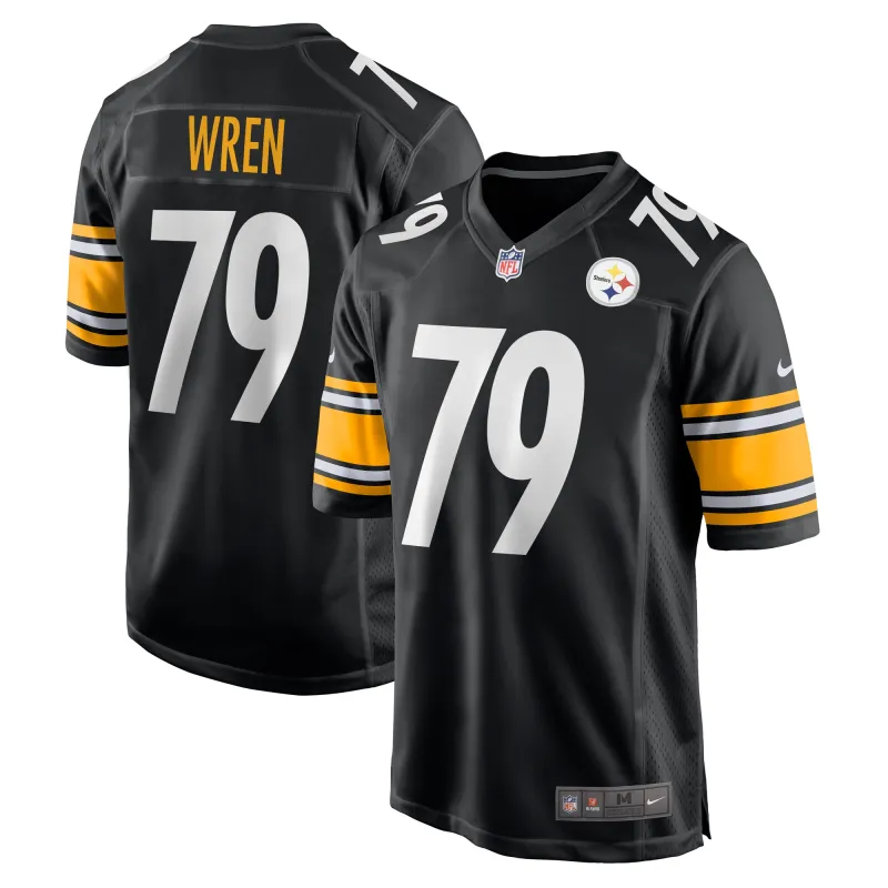Men's Pittsburgh Steelers Renell Wren  Black Game Jersey