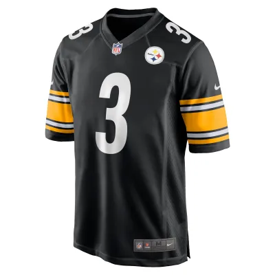 Men's Pittsburgh Steelers Russell Wilson Black Game Jersey 02