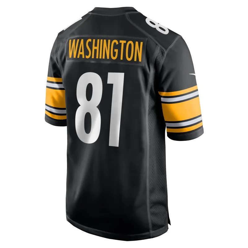 Men's Pittsburgh Steelers Scotty Washington  Black Game Jersey