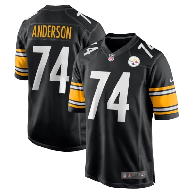 Men's Pittsburgh Steelers Spencer Anderson  Black Game Jersey 01