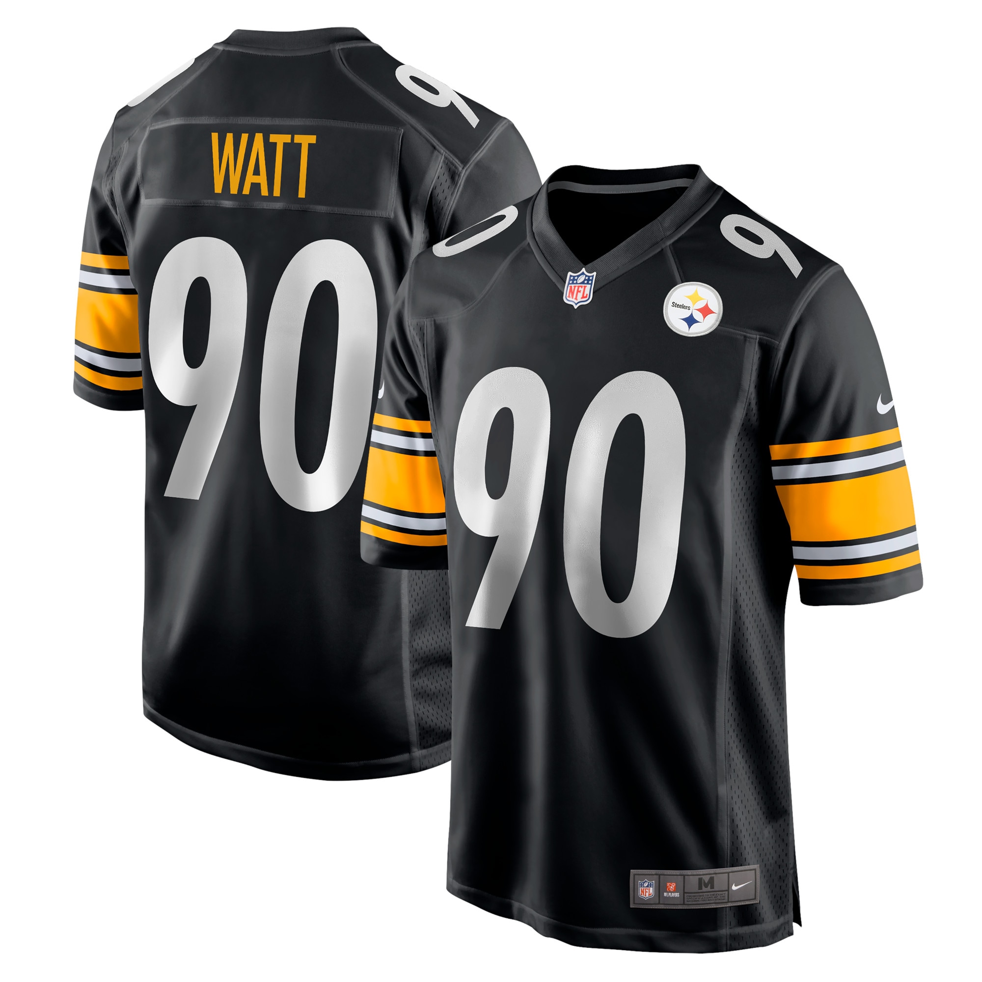 Men's Pittsburgh Steelers T.J. Watt Black Game Team Jersey