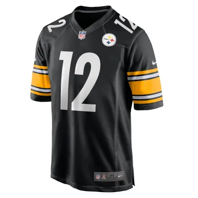 Men's Pittsburgh Steelers Terry Bradshaw Black Retired Player Game Jersey 02