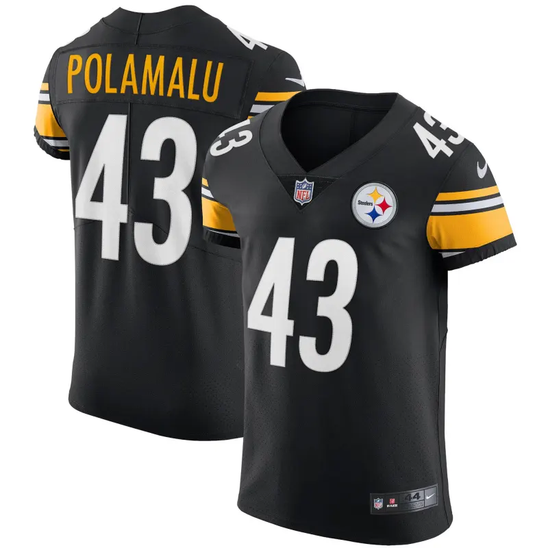 Men's Pittsburgh Steelers Troy Polamalu Black Retired Player Elite Jersey