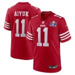 Men's San Francisco 49ers Brandon Aiyuk Scarlet Super Bowl LVIII Game Jersey