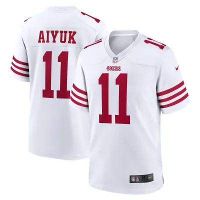 Men's San Francisco 49ers Brandon Aiyuk White Player Game Jersey 01