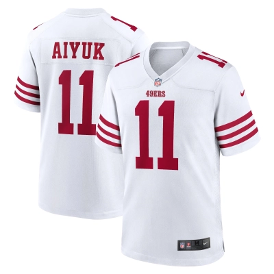 Men's San Francisco 49ers Brandon Aiyuk White Player Game Jersey 01