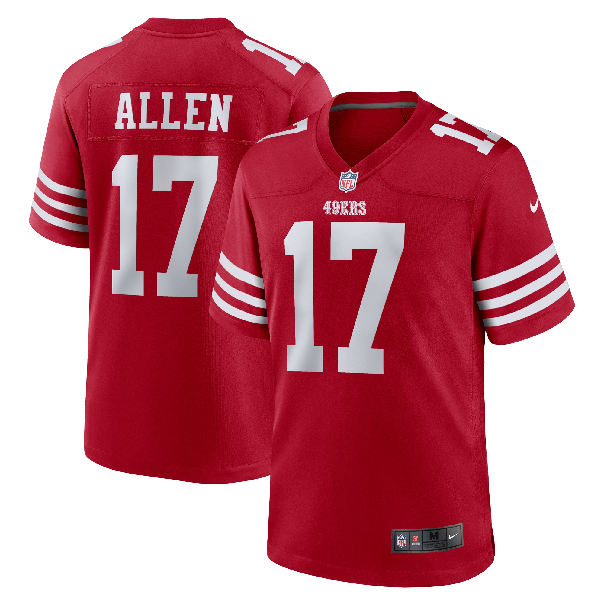 Men's San Francisco 49ers Brandon Allen  Scarlet Game Jersey