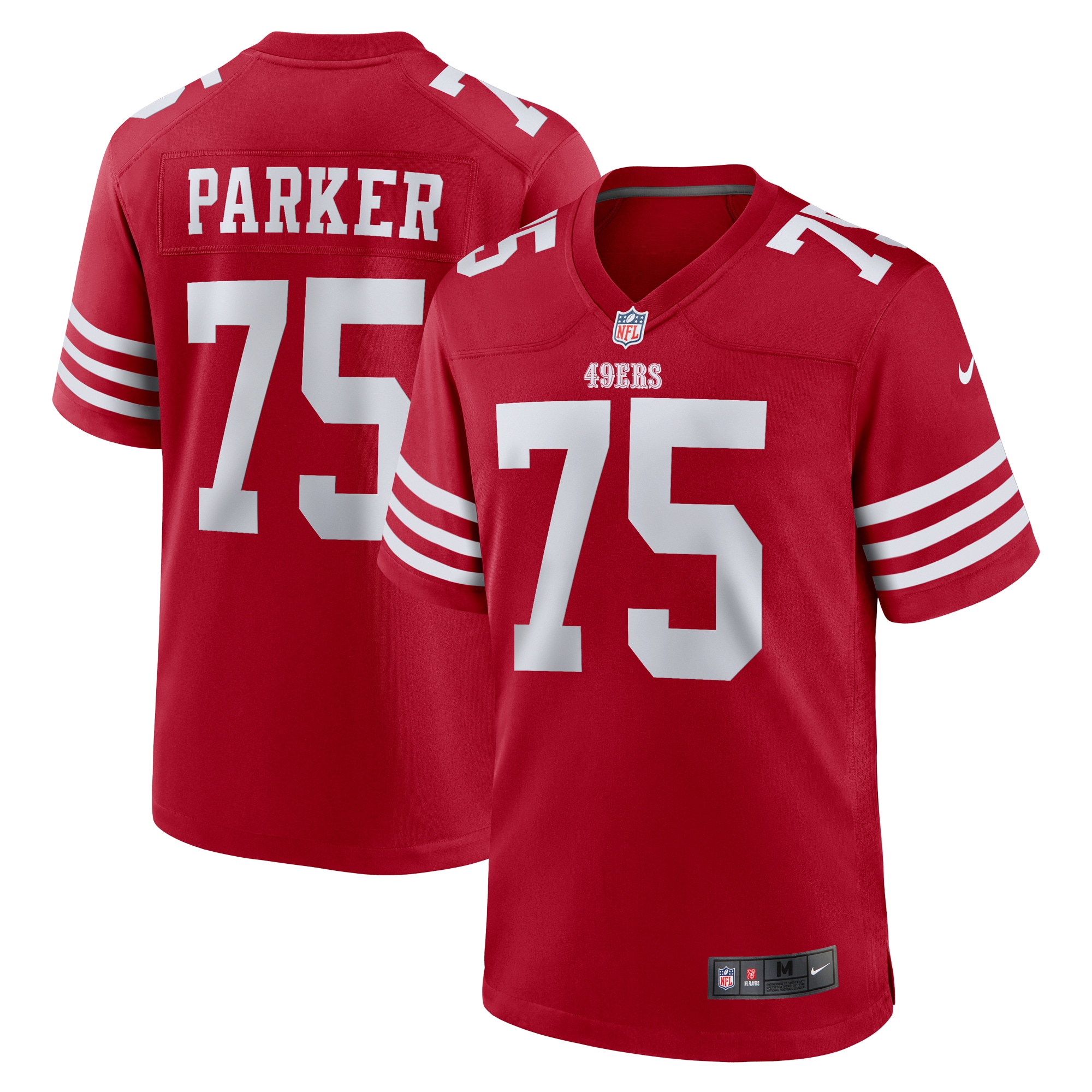 Men's San Francisco 49ers Brandon Parker  Scarlet Team Game Jersey