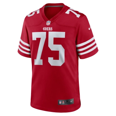 Men's San Francisco 49ers Brandon Parker  Scarlet Team Game Jersey 02