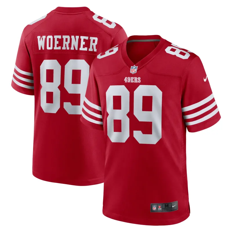 Men's San Francisco 49ers Charlie Woerner  Scarlet Game Jersey