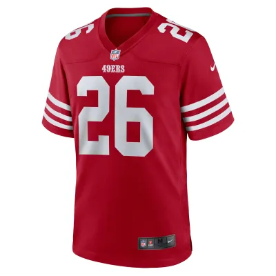 Men's San Francisco 49ers Chase Lucas  Scarlet Team Game Jersey 02