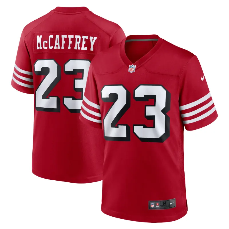 Men's San Francisco 49ers Christian McCaffrey Scarlet Alternate Game Player Jersey