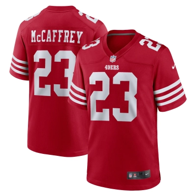 Men's San Francisco 49ers Christian McCaffrey Scarlet Game Player Jersey 01