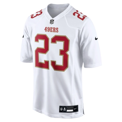 Men's San Francisco 49ers Christian McCaffrey Tundra White Fashion Game Jersey 02