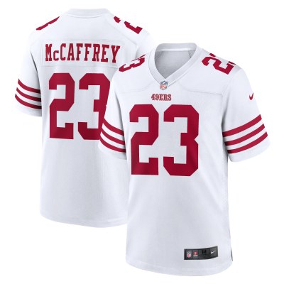 Men's San Francisco 49ers Christian McCaffrey White Game Player Jersey 01