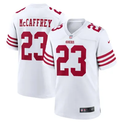 Men's San Francisco 49ers Christian McCaffrey White Game Player Jersey 01