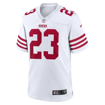 Men's San Francisco 49ers Christian McCaffrey White Game Player Jersey 02