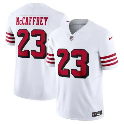 Men's San Francisco 49ers Christian McCaffrey White Vapor F.U.S.E. Limited 2nd Alternate Jersey 01