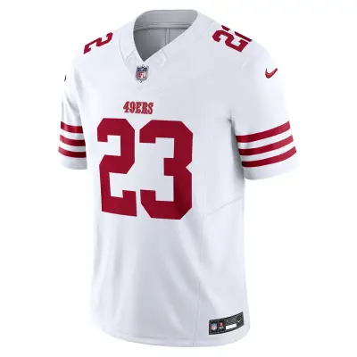 Men's San Francisco 49ers Christian McCaffrey White Vapor F.U.S.E. Limited Jersey 02