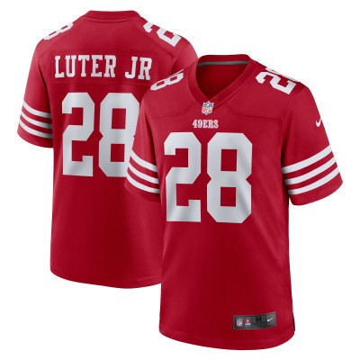 Men's San Francisco 49ers Darrell Luter Jr.  Scarlet Game Jersey 01