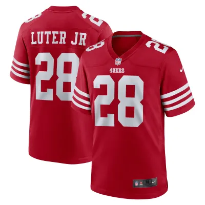 Men's San Francisco 49ers Darrell Luter Jr.  Scarlet Game Jersey 01