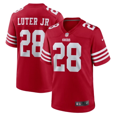 Men's San Francisco 49ers Darrell Luter Jr.  Scarlet Game Jersey 01