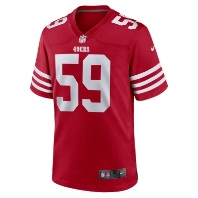 Men's San Francisco 49ers De'Vondre Campbell  Scarlet Team Game Jersey 02