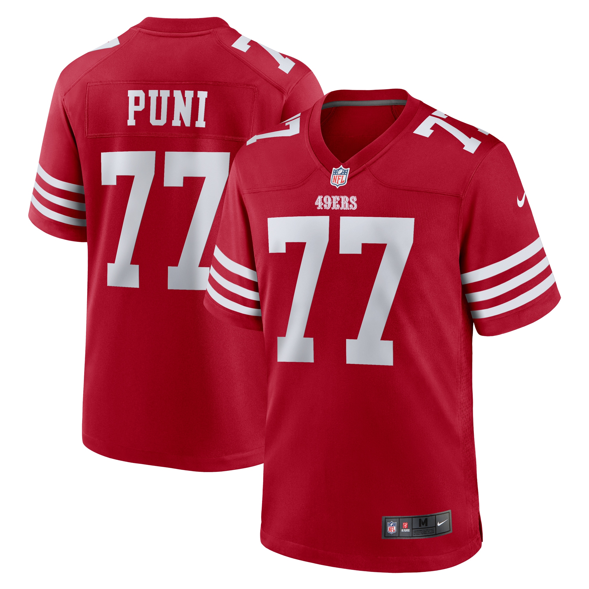 Men's San Francisco 49ers Dominick Puni  Scarlet Team Game Jersey