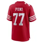 Men's San Francisco 49ers Dominick Puni  Scarlet Team Game Jersey