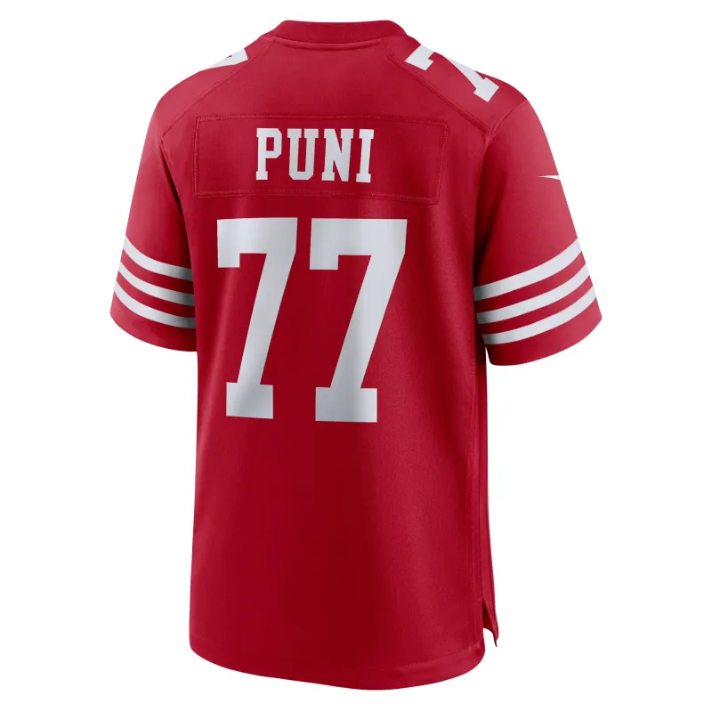 Men's San Francisco 49ers Dominick Puni  Scarlet Team Game Jersey